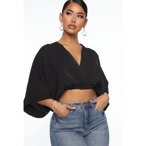 FashionNova plunging V neck top
